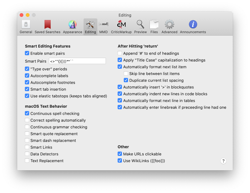 Editing Preference Pane